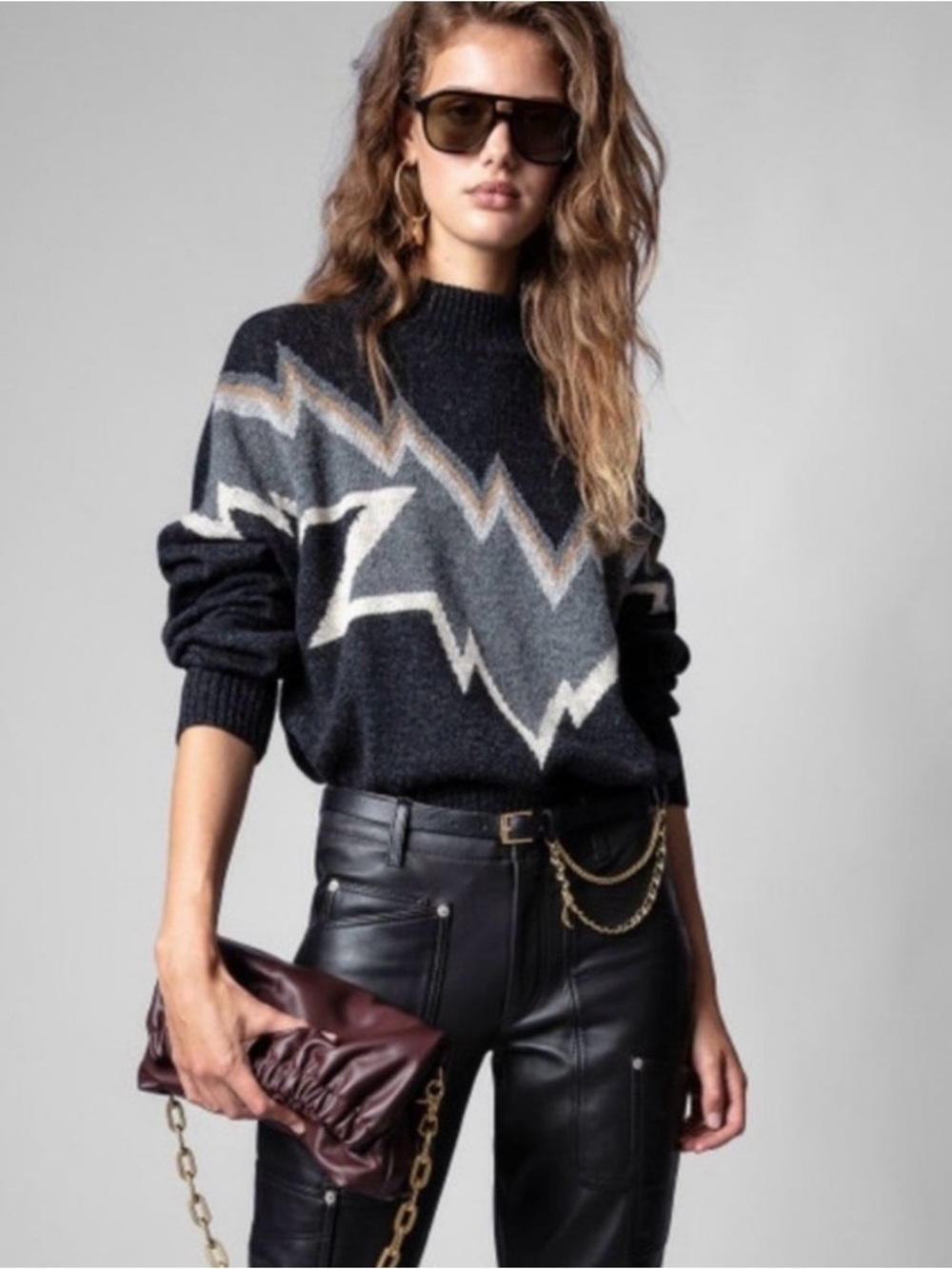 Zadig & Voltaire Bonnie Sweater Charcoal Gray